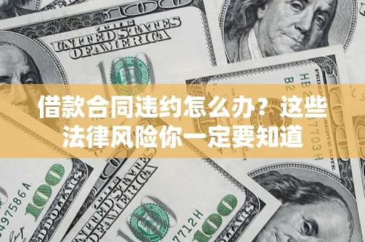 武汉借款合同违约怎么办？这些法律风险你一定要知道